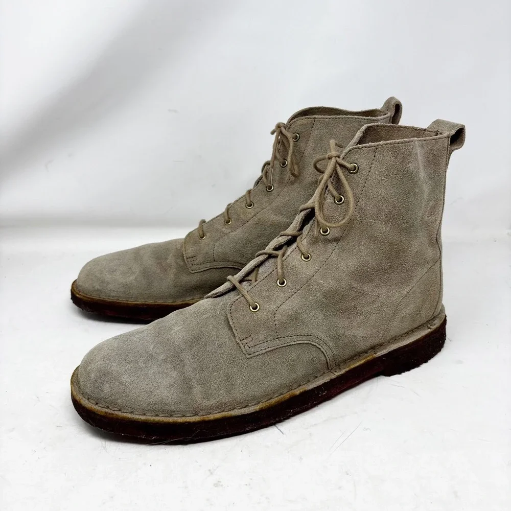 Clarks Originals Desert Mali Mens Size 13 Taupe Suede Chukka Boots Crepe Sole